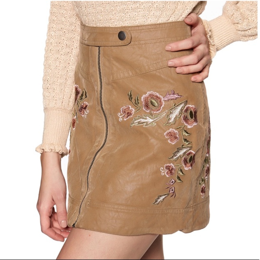 NWT Free People Vegan Alanis Moto Mini Skirt